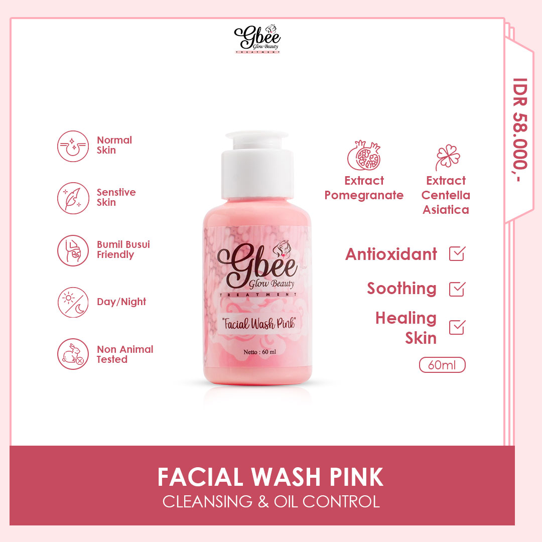 Gbee Glow Beauty Facial Wash Pink
